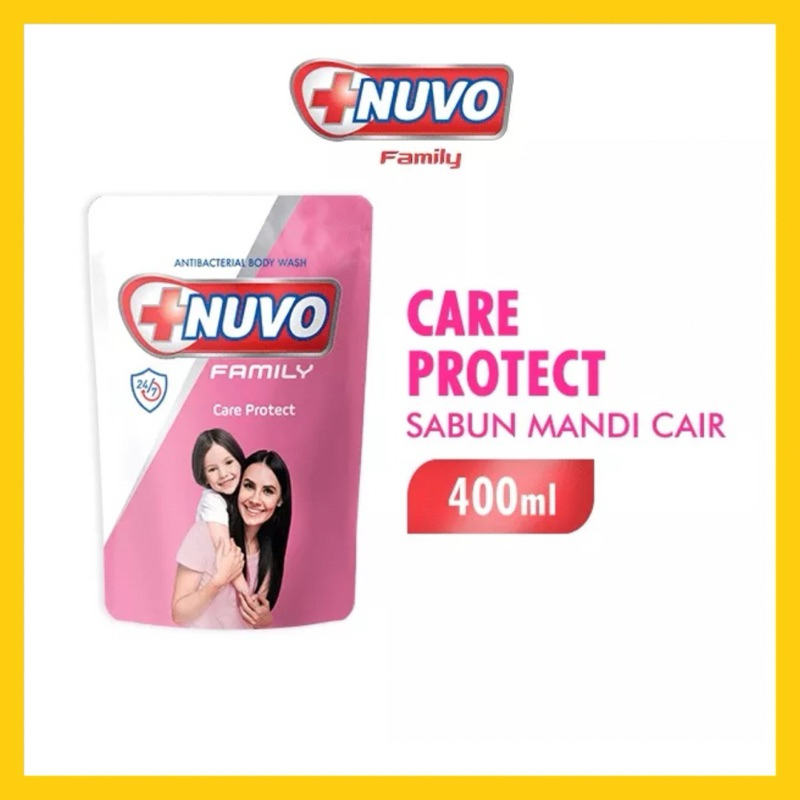 NUVO FAMILY SABUN MANDI CAIR PINK CARE PROTECT POUCH 400 ML