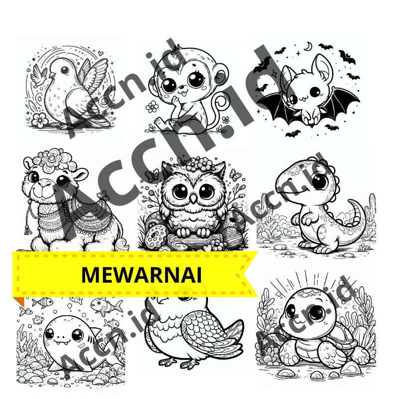 

Kertas Mewarnai Anak Tema Hewan A4