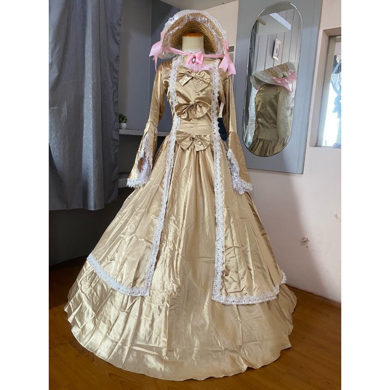 noni belanda / gaun lengan terompet / renaissance gown / wedding gown / nonik cosplay / baju belanda