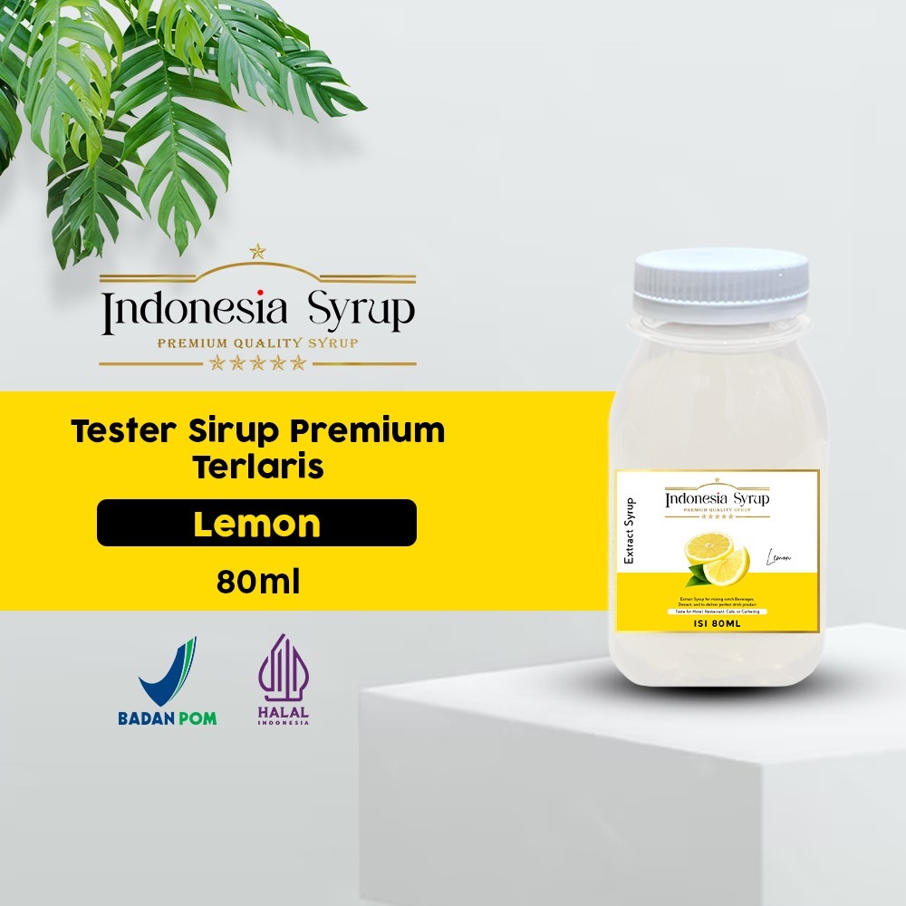 

Sirup Premium Rasa Lemon Minuman Sirop Flavoured Syrup Halal BPOM 80 ml Indonesia Syrup Omura Powder