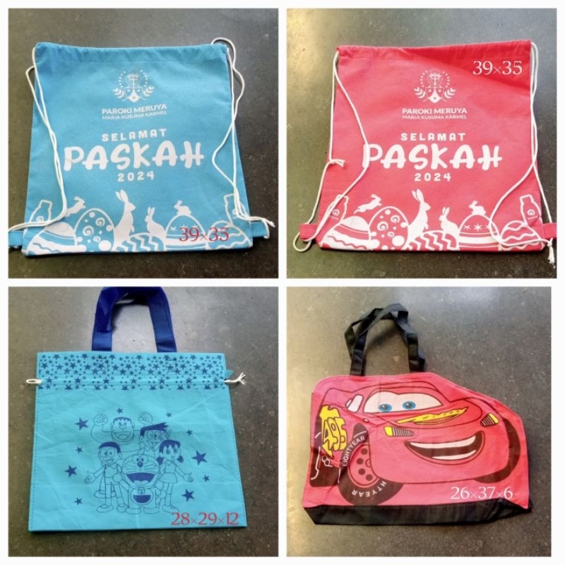 TAS BELANJA SPUNBOND SHOPPING BAG SERUT RANSEL DISNEY CARS DORAEMON