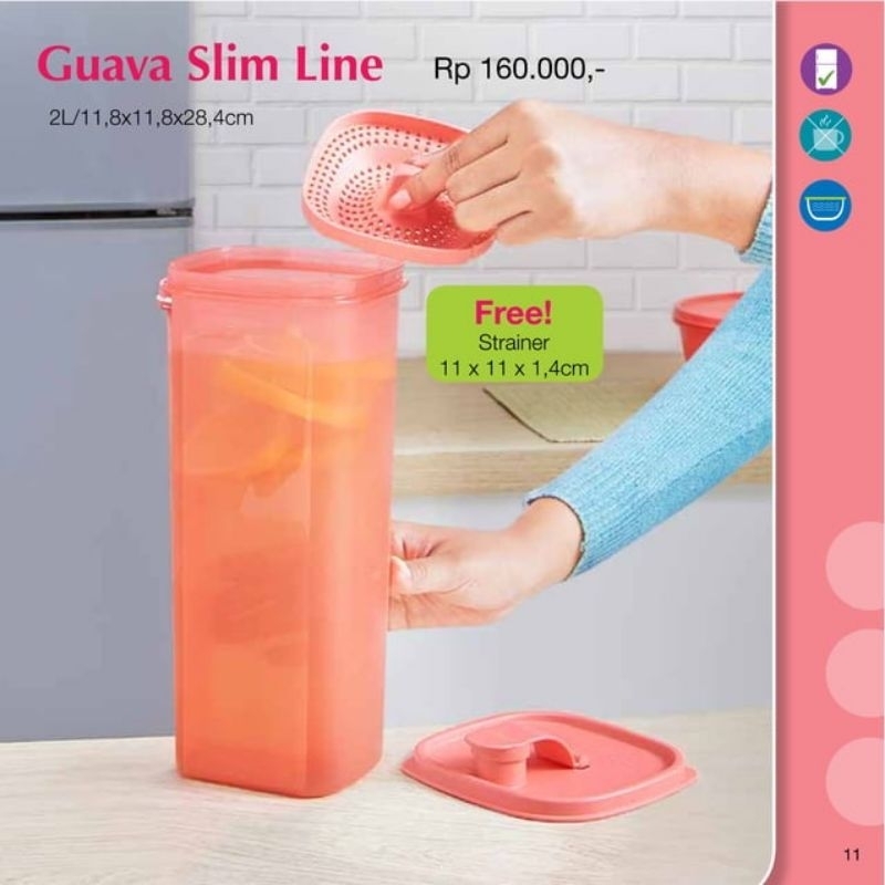 TUPPERWARE GUAVA SLIM LINE WITH STRAINER (1)