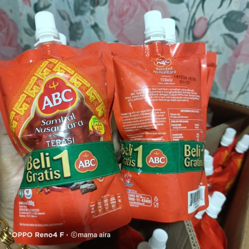 

abc sambal terasi 180mlx2 beli 1 gratis 1 ex des 2024 harga promo kemasan pouch