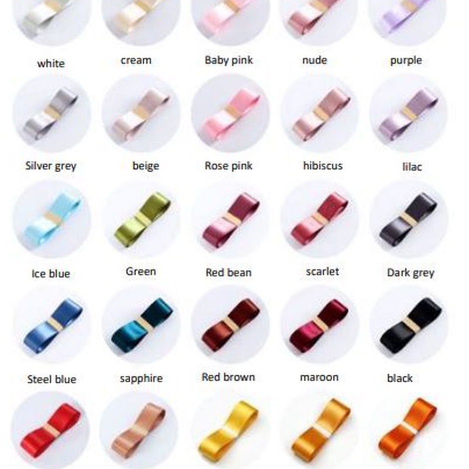 

TAKTERKALAHKAN Satin ribbon Import pita satin satu sisi import roll 25cm