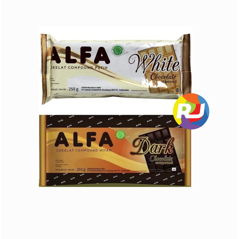 

Bahan Coklat Batang Baking Compound ALFA 250gr - Dark Chocolate / White Chocolate