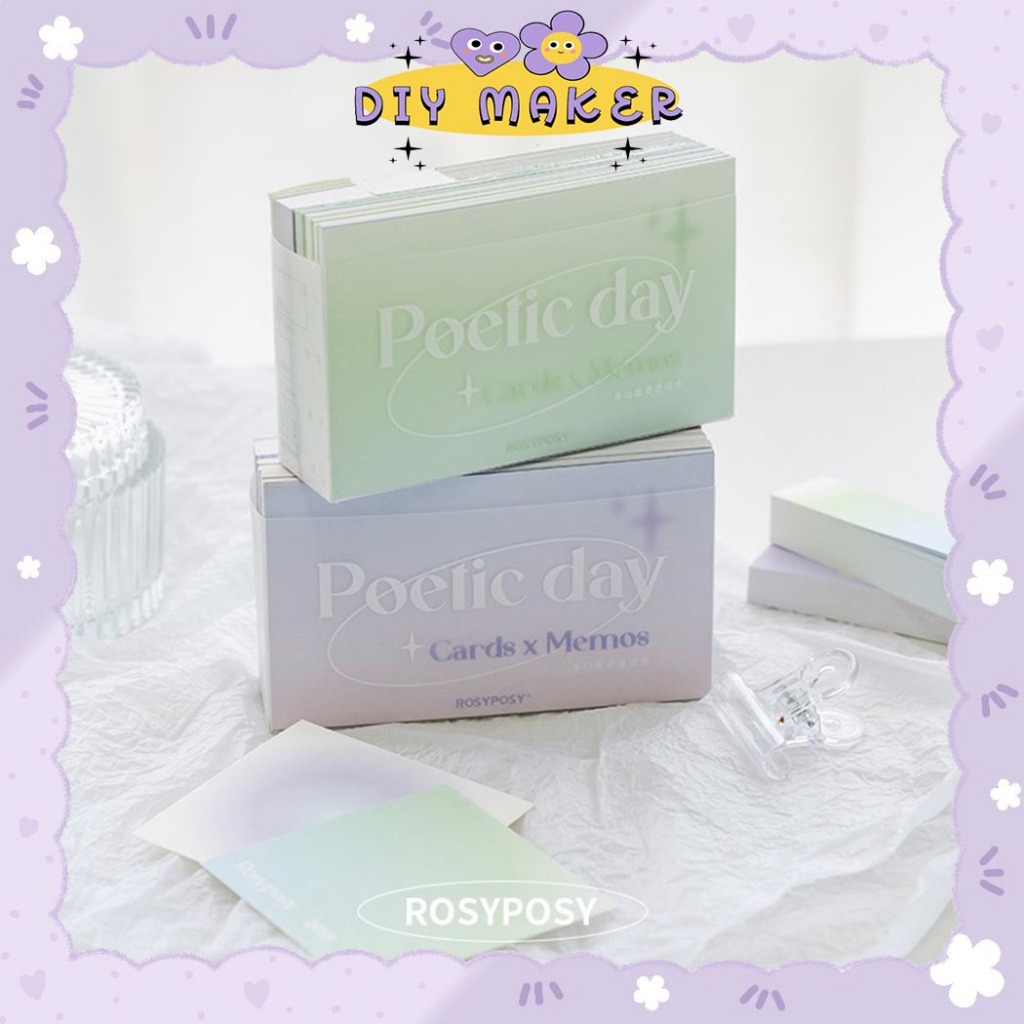 

DM 356 Lembar Sticky Note Memo Note Card Poelic Soft Colour memo kertas motif kotak memo pad - RP04
