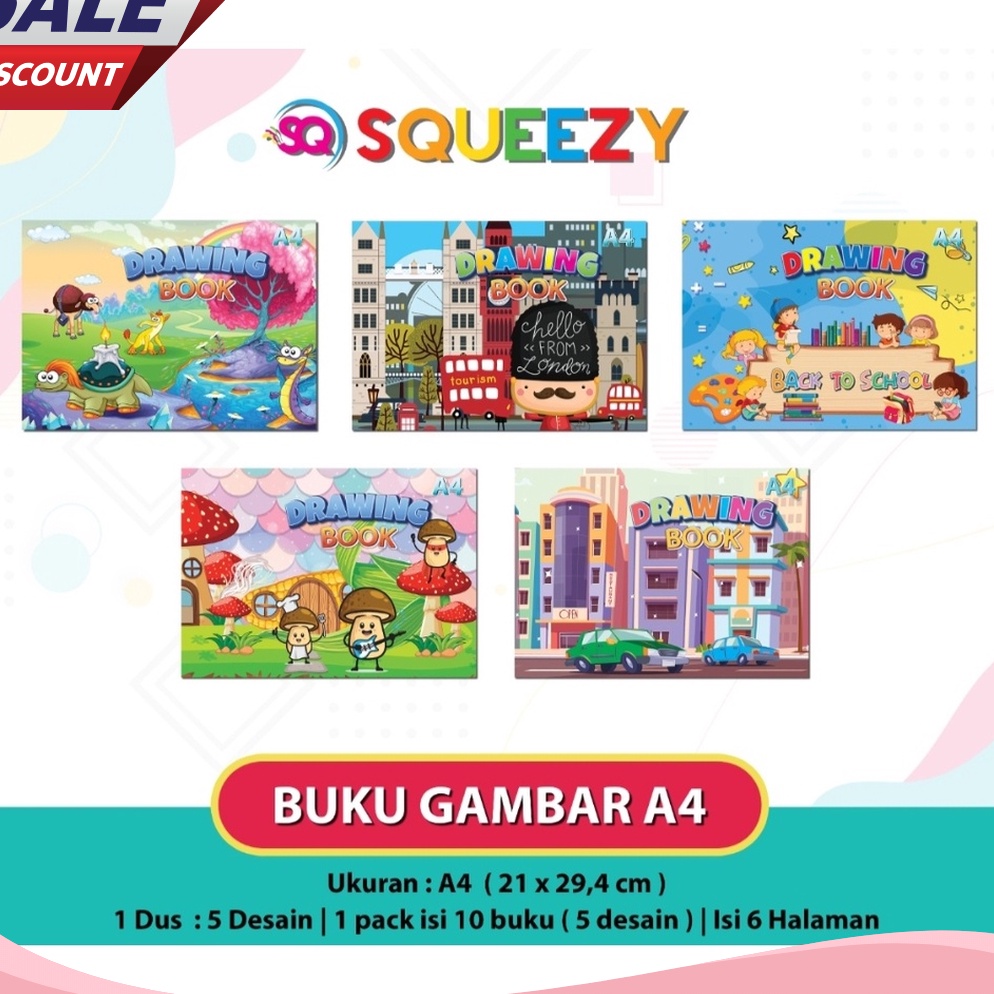 

KUALITAS TANPA KOMPROMI Buku Gambar A4 Squeezy 6 Lembar pack 1 buku