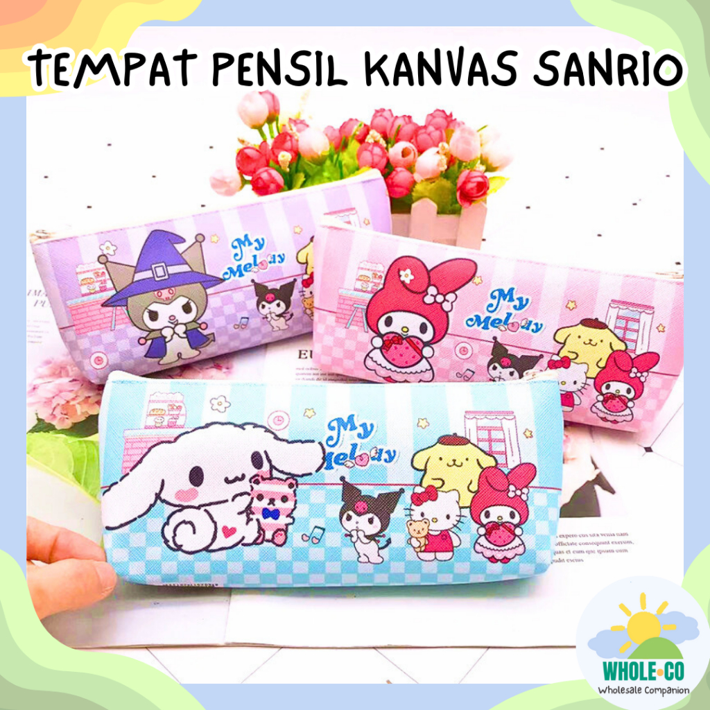 

Tempat Pensil Kanvas Sanrio Premium Pencil Case Kotak Pulpen Gepeng Kuromi Melody Cinnamoroll Pom Pom Purin Lucu Unik Imut Termurah grosir Cod