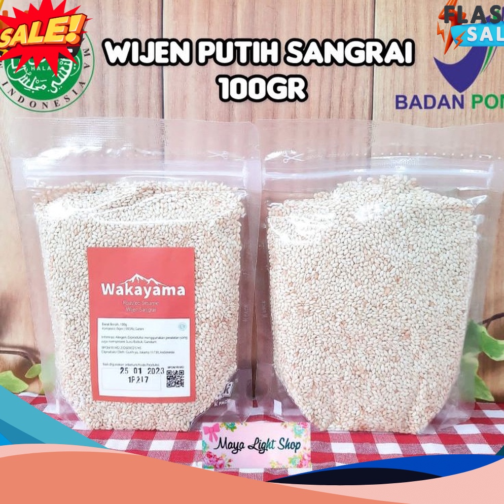 

MELEDAK PROMO Wijen sangrai 1gr white roasted sesame seed taburan wijen putih hitam oven biji wijen matang topping sushi