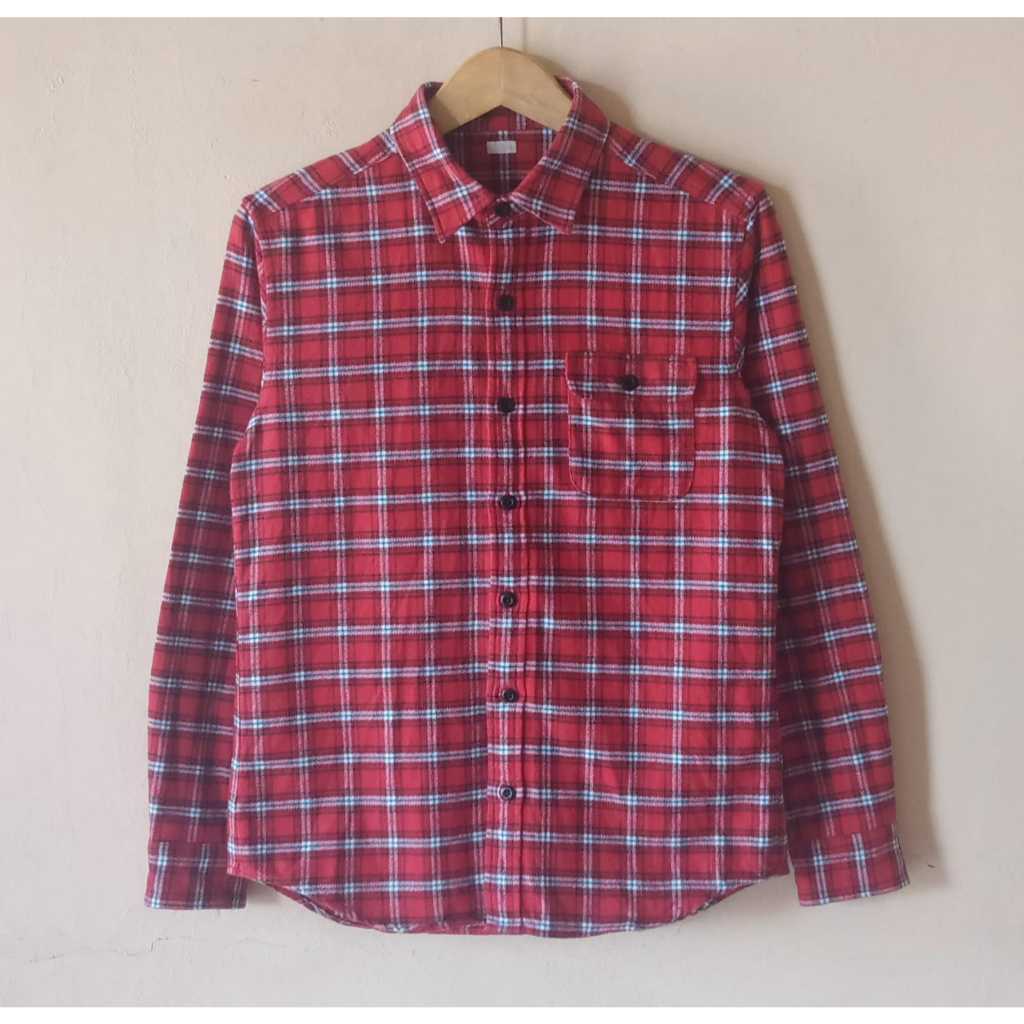 kemeja flanel shirt uniqlo second kemeja uiqlo flanel uniqlo kemeja pria
