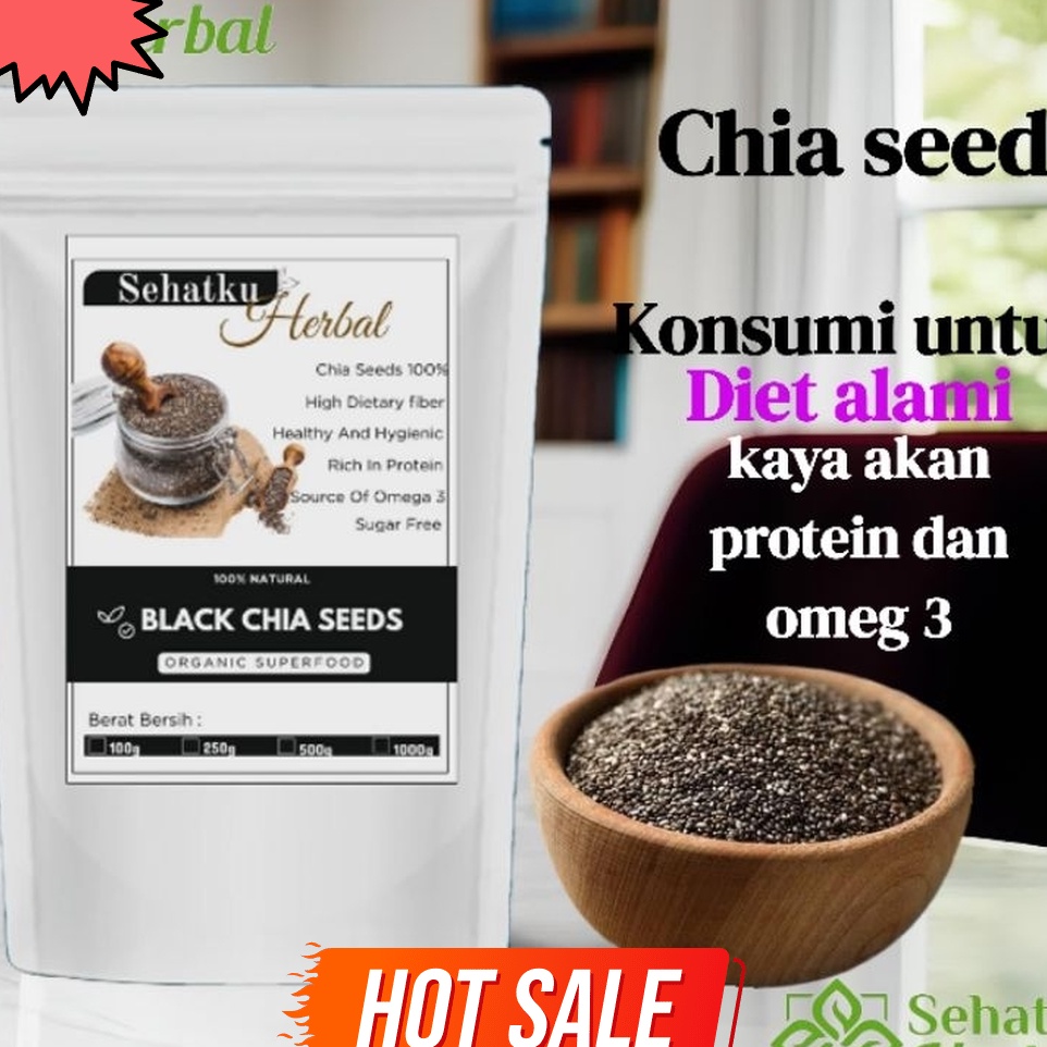 

UNGGUL Black Chia Seed Premium Original Diet Organic Kualitas Import Peru
