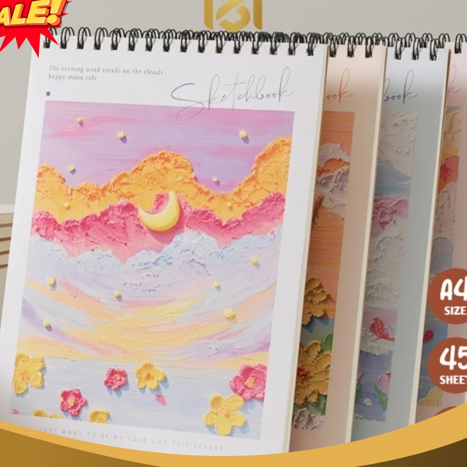 

SUPER HOT READY Buku Gambar A4 Sketchbook Buku Sketsa Aesthetic lTebal Vertikal Jilid Spiral 45 Lembar9 Halaman