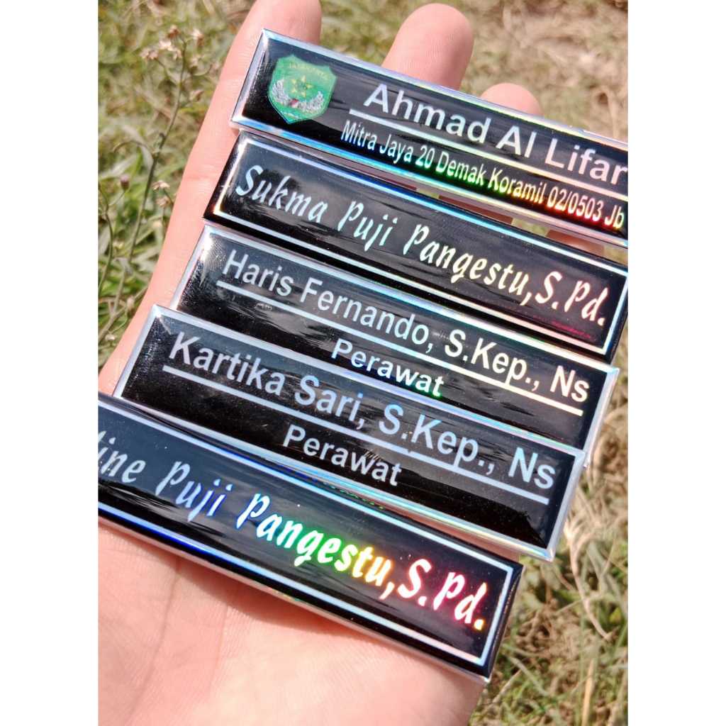 

Nama Dada Resin (HOLOGRAM MENYALA)/Name Tag/Nametag/Papan Nama Dada/Name Tag Akrilik Resin