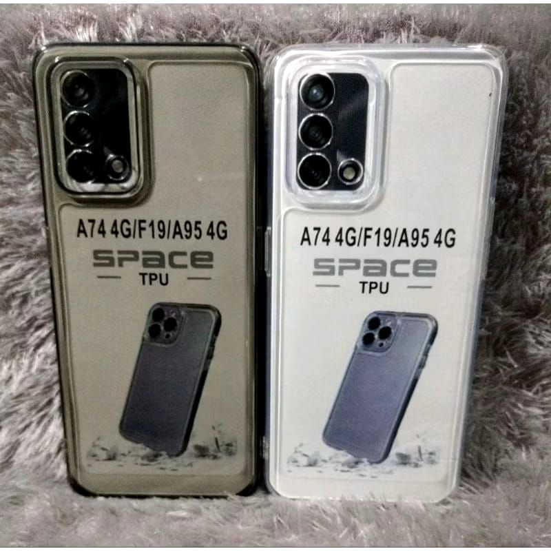 Softcase Clear Black OPPO A74 OPPO F19 OPPO A95 Case Silikon hitam Bening