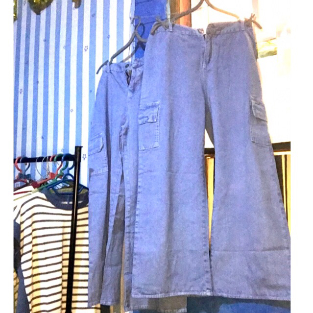 CELANA CARGO JEANS WANITA PREMIUM/CELANA CARGO JEANS