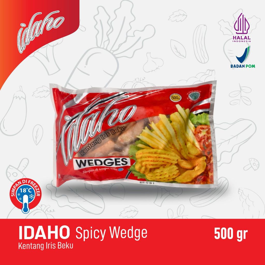 

IDAHO Spicy Wedges - Kentang Iris Beku 500 Gram
