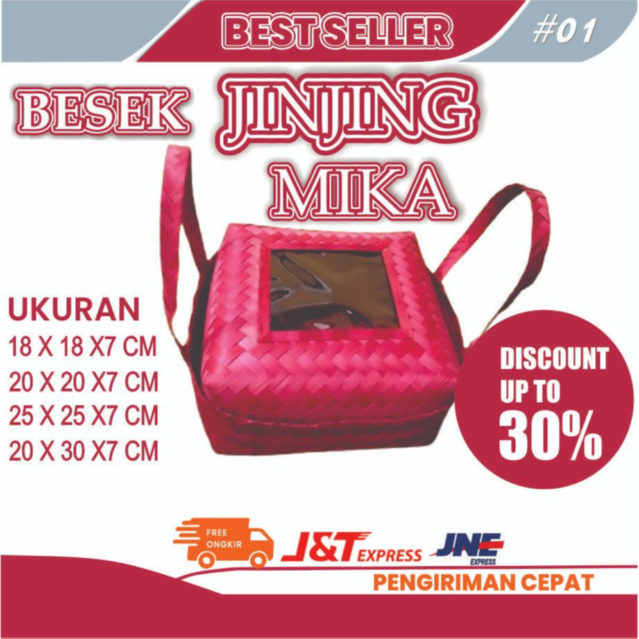 bese jinjing mika warna besek cangking besek gagang besek hampers