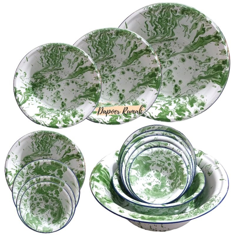 Baskom Blirik Size 26 Cm/Baskom Jadul Kembang/Baskom Enamel Blirik