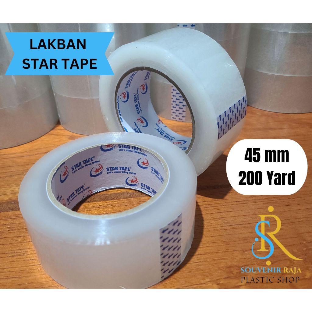 

Lakban Bening Star Tape 45 mm x 200 Yard (per pcs)