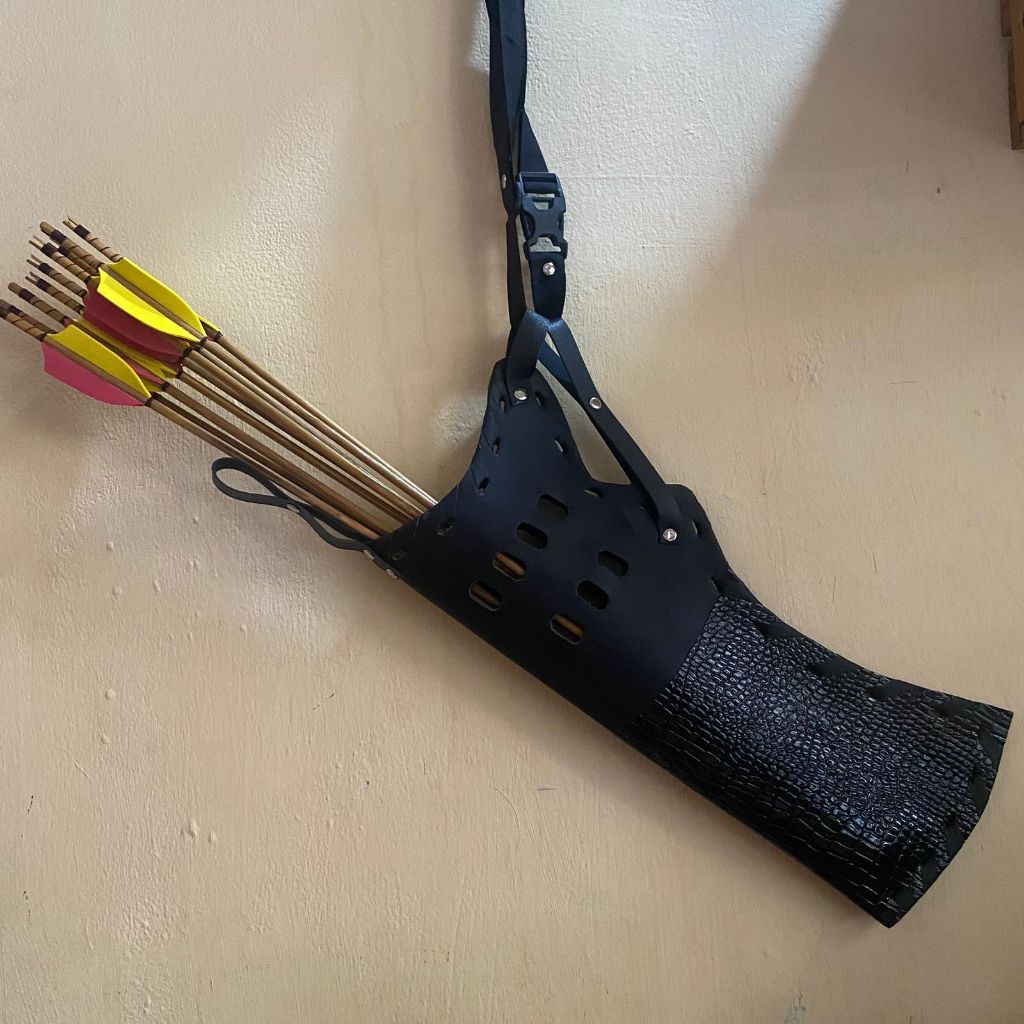 QUIVER KULIT TAS SELEMPANG KULIT PREMIUM UNTUK MEMBAWA ARROWS ANAK PANAHAN, TAS BUSUR ANAK PANAH