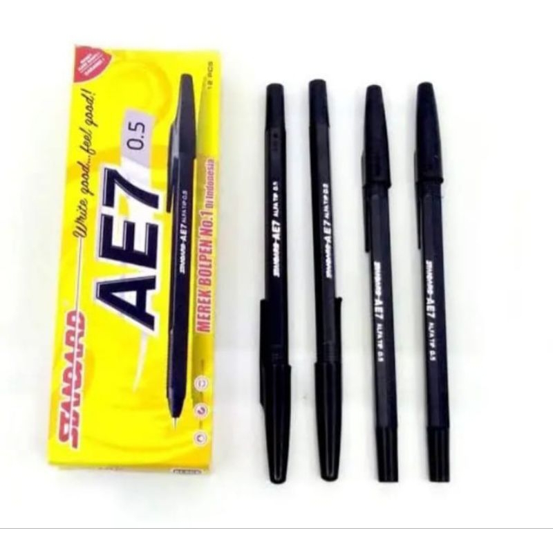 

pulpen standard AE 7 05 mm 1pak isi 12 pcs 6 pcs murah tinta hit