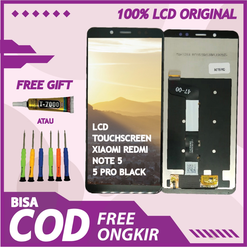 【ORIGINAL 100%】LCD TOUCHSCREEN XIAOMI REDMI NOTE 5/ 5 PRO BLACK  FULLSET TOUCHSCREEN / ORIGINAL100%