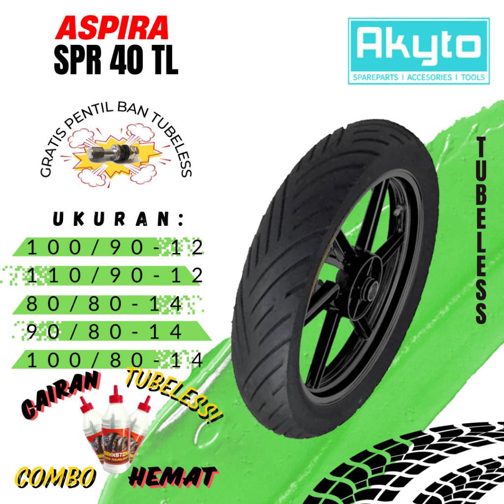 BAN ASPIRA SPR40TL / BAN TUBELESS / BAN MOTOR RING 12 RING 14 / BAN R12 R14 /BAN DAILY / BAN LUAR / 