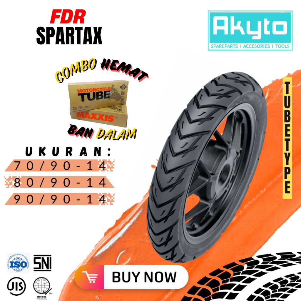 BAN FDR SPARTAX RING 14 / BAN TUBETYPE / BAN MOTOR RING 14 / BAN R14 / (70/90-14  , 90/90-14 , 80/90