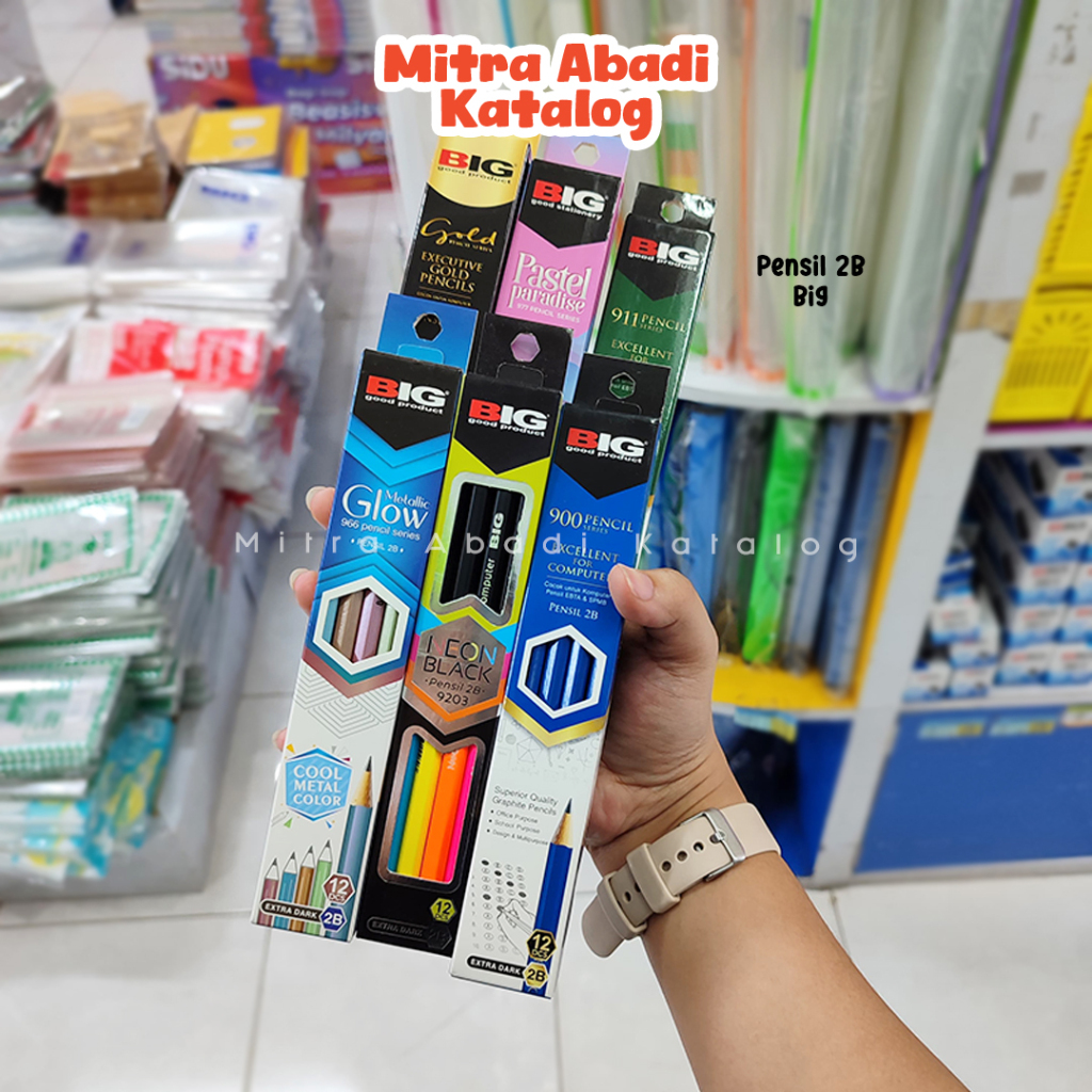 

(12 PCS) PENSIL 2B BIG / pensil 977 pastel paradise, 900 series biru, 853 cute animals, 988 gold, 966 metalic glow, 933 neon, 9203 neon black, 911 series hijau alat tulis sekolah anak kuliah atk kantor murah / mitra abadi katalog jogja