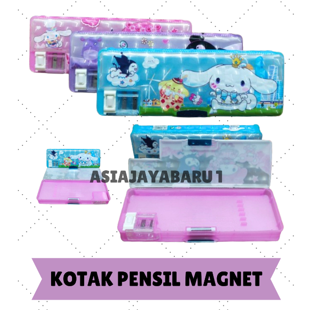 

1 KOTAK - Kotak Pensil Magnet Karakter 2 Sisi / Kotak Pensil Magnet Karakter Dengan Rautan Mini/Kotak Pensil Karakter Sanrio