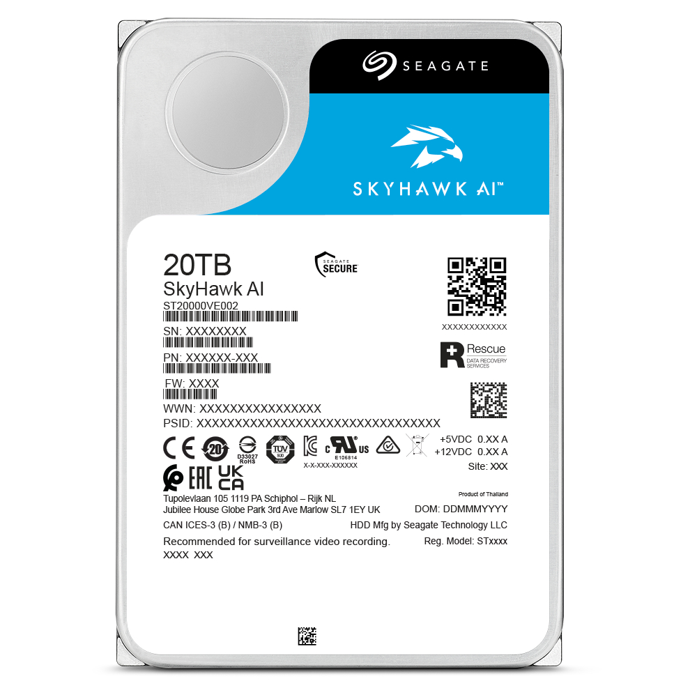 Seagate PC Skyhawk AI 20TB 3.5" HDD/ Hardisk/ Harddisk Internal CCTV