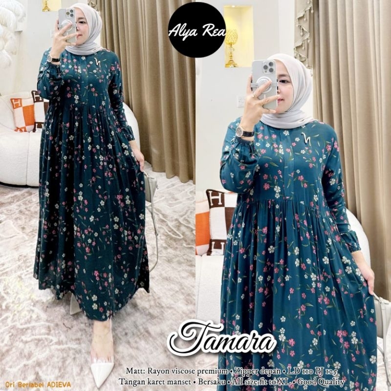 Tamara midi dress rayon motif by Adieva