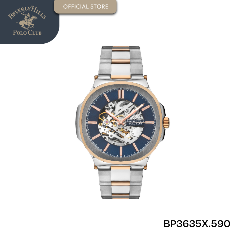 Beverly Hills Polo Club Jam Tangan Pria BP3635X.590 Silver Rose Gold