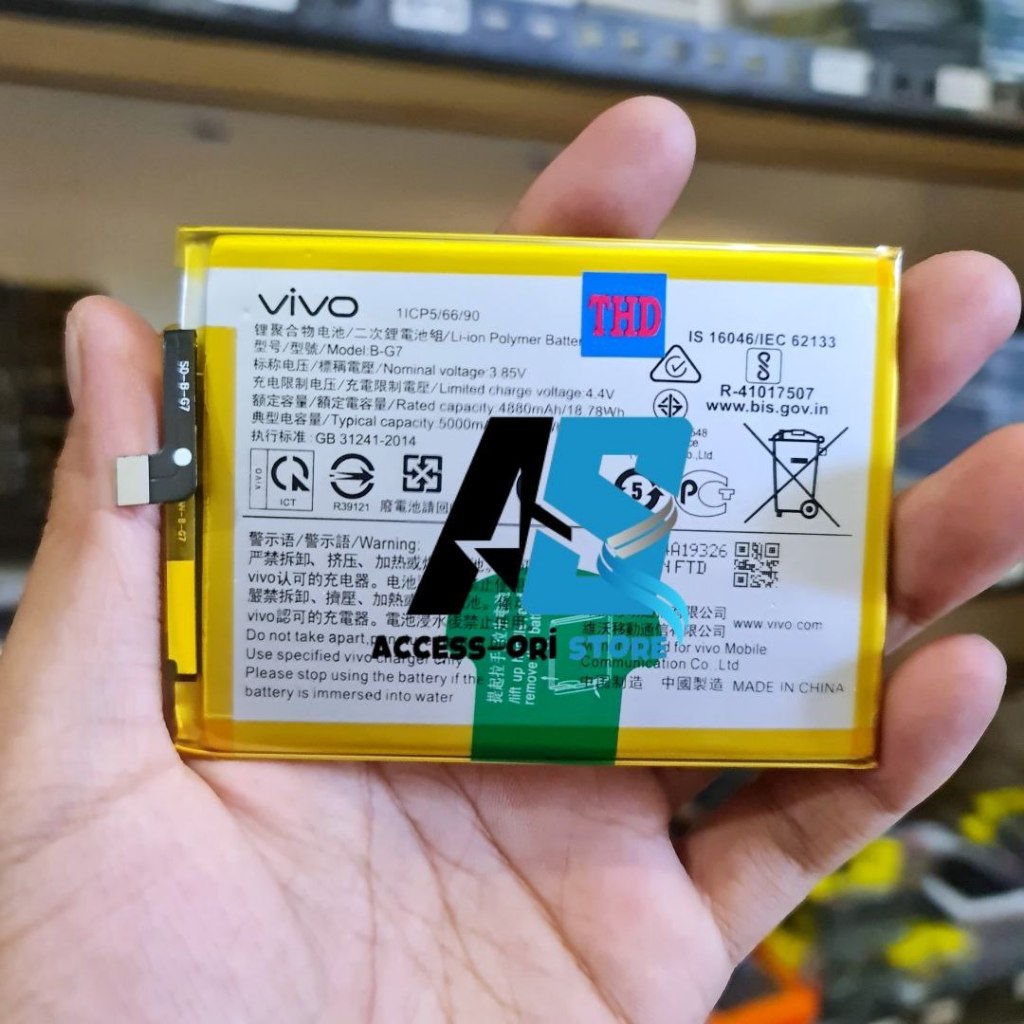 Batre Baterai B-G7 Original HP Vivo Y17 2019 1902 V1901A Batrei Battery Tanam