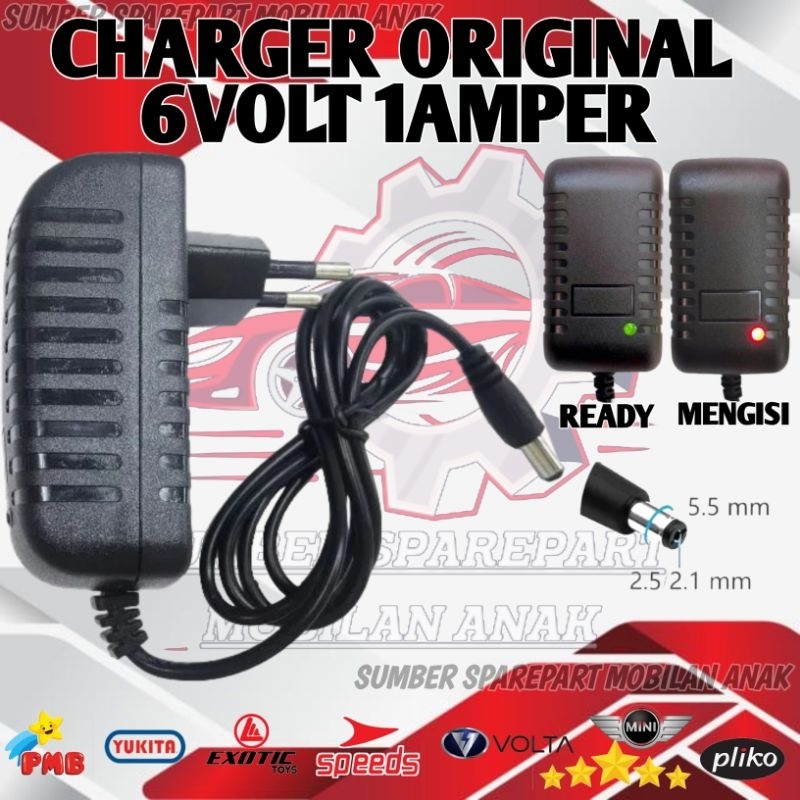 CHARGER ORIGINAL 6VOLT 1 AMPER QL-06-1000 MOTOR AKI ANAK MOBIL AKI ANAK VESPA SCOOPY NMAX PLIKO YUKI