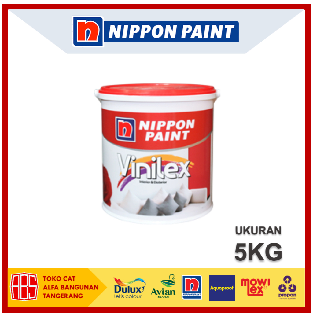 Cat Vinilex 5KG - Cat Tembok Interior & Eksterior - Nippon Paint Interior & Exterior