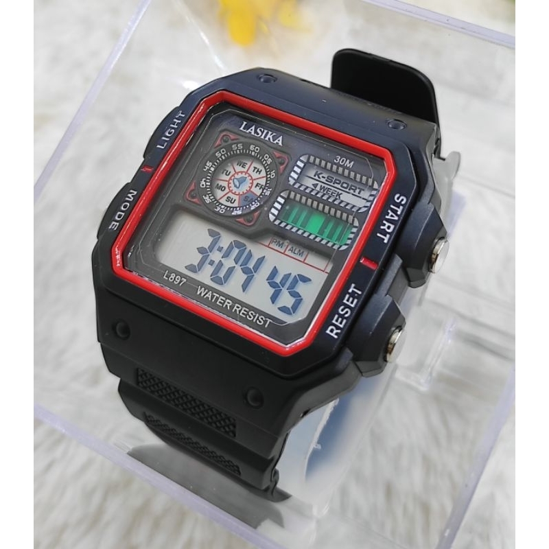 Jam tangan pria cowok sporty digital lasika segi new