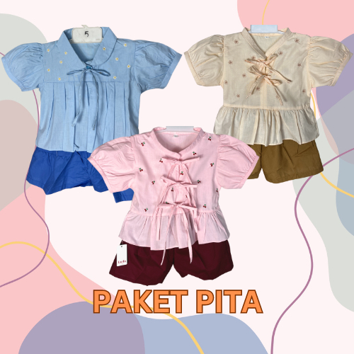LAILA PITA SERIES | PITA PINK MOM AND KIDS | PITA COKLAT | PITA BIRU | BAHAN KATUN 100%
