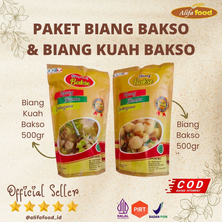 

ALIFA FOOD - Bumbu Biang Kuah Bakso dan Biang Bakso, 500gr