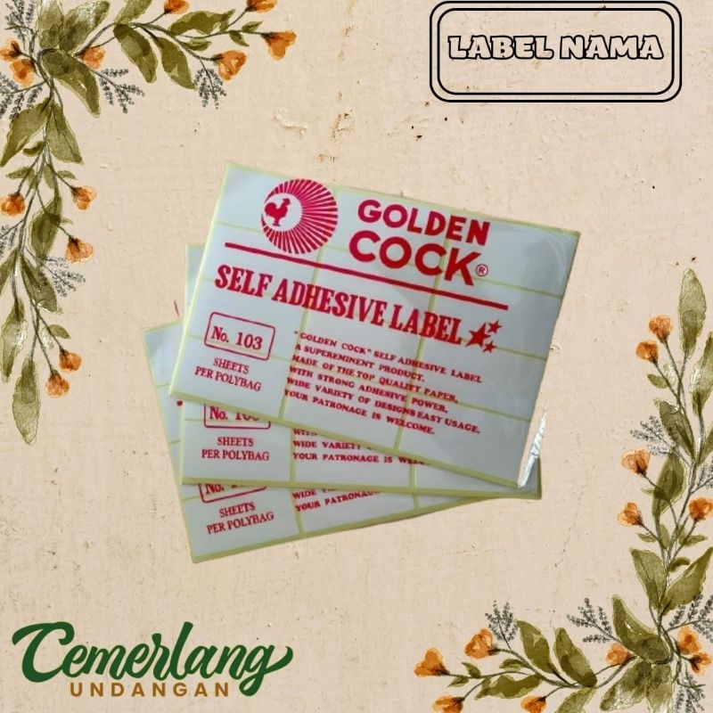

Label Putih 103 Murah Isi 84 kotak Merk GOLDEN COCK