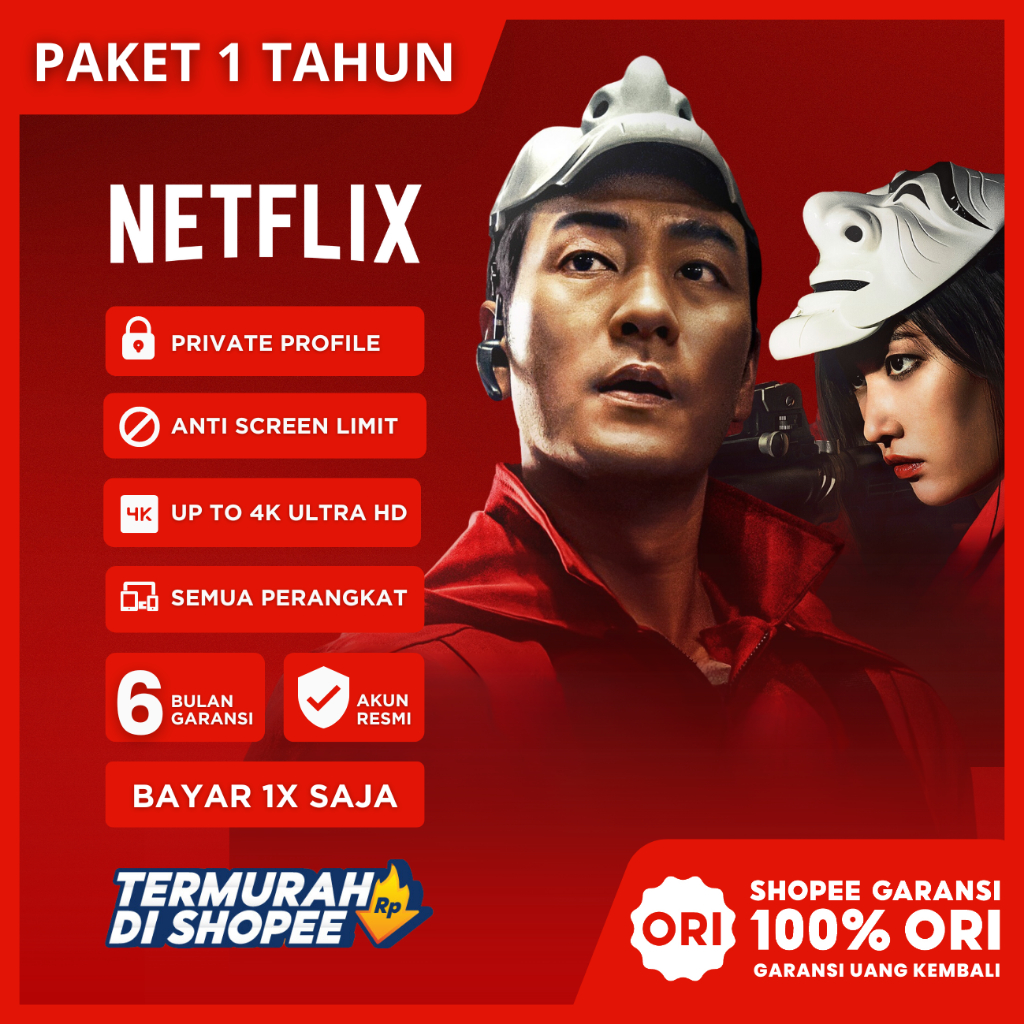 NETFLIX PREMIUM BEST SELLER 1TAHUN GARANSI FULL 100% TRUSTED