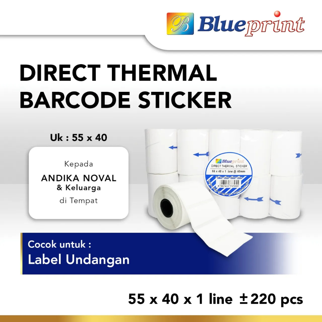 

BLUEPRINT DIRECT THERMAL STICKER 55X40X1@220