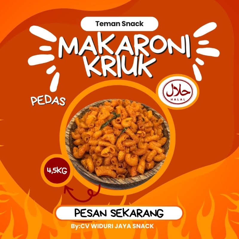 

MAKARONI KRIUK PEDAS 4,5KG - WIDURI JAYA SNACK