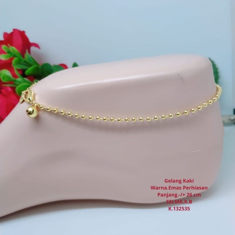 gelang kaki titanium lapis emas rodium aksesories wanita
