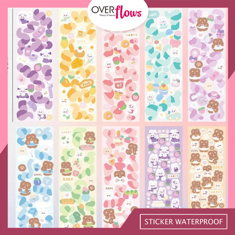 

OVERFLOWS.ID STICKER WATERPROOF KARTUN BEAR RABBIT HOLOGRAM STIKER MOTIF KARTUN BERUANG DAN KELINCI KOREA LUCU ANTI AIR