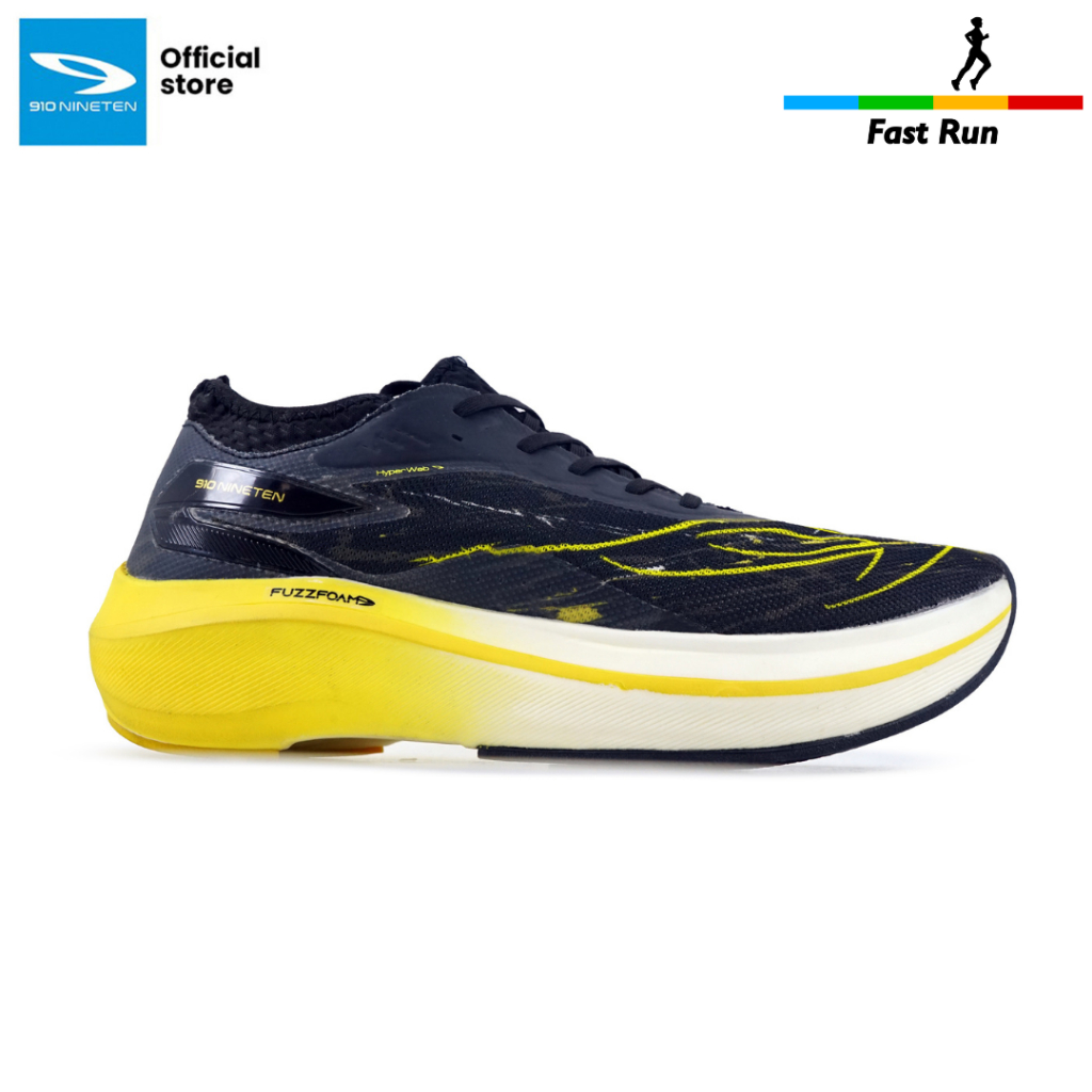 910 Nineten Haze Veloce Sepatu Lari - Hitam/Putih/Kuning