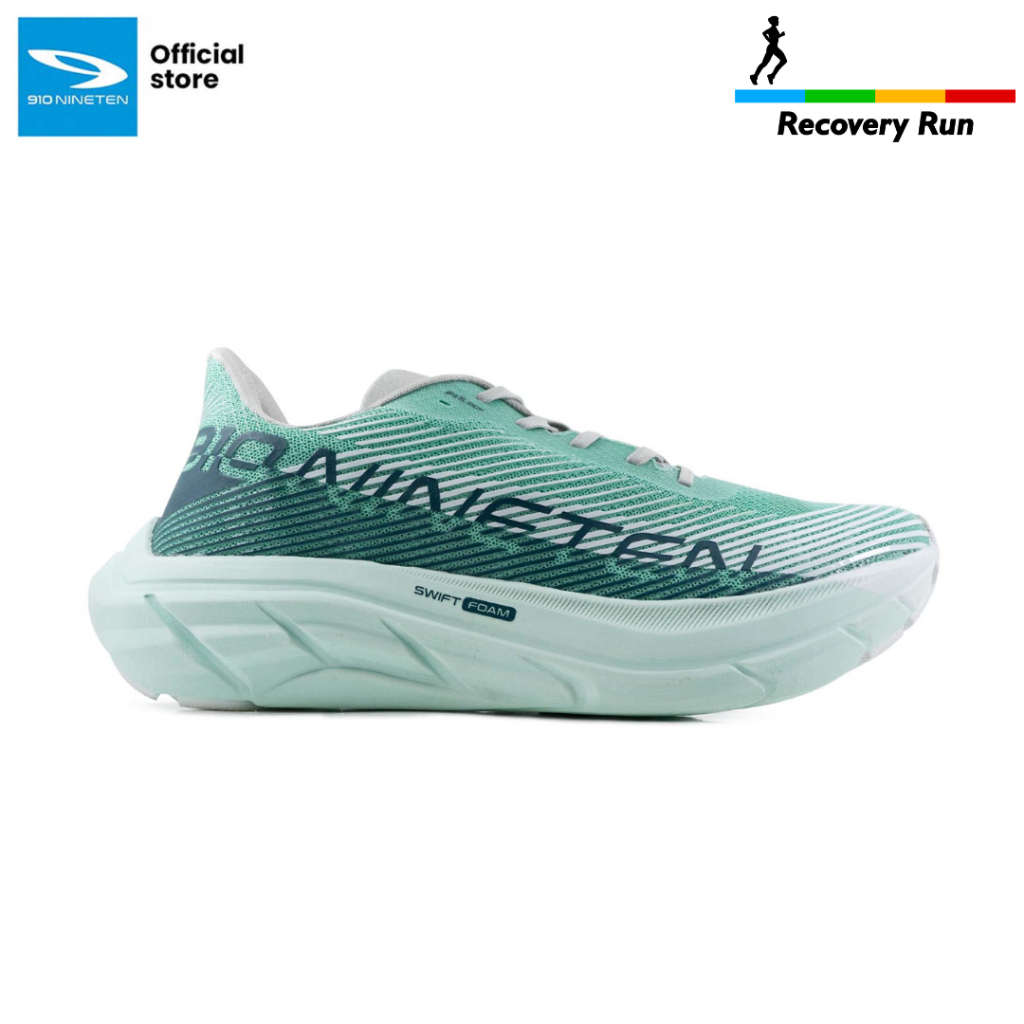 910 Nineten Reishika Bolster Sepatu Lari - Mint/Dark-teal/Putih