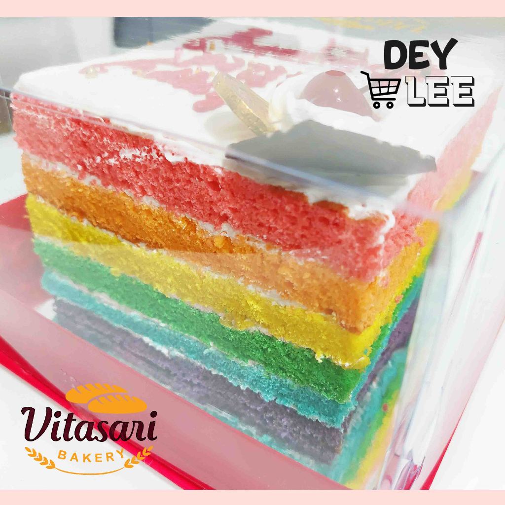 

VITASARI Rainbow Cake Kotak 15x15cm Kue Ulang Tahun Bandung
