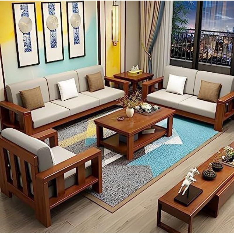 Set kursi tamu kayu jati minimalis 321