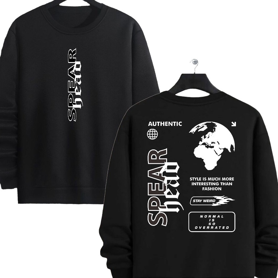 Terjangkau SWEATER CREWNECK PRIA BLACK  SWEATER DIFFERENT CN DIFFERENT  JAKET COWOK